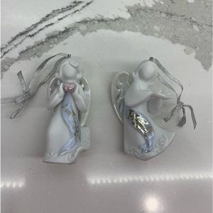 2 Fine Porcelain Apple Tree Design Ornaments